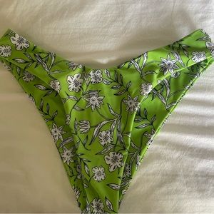 floral green high leg bikini bottoms